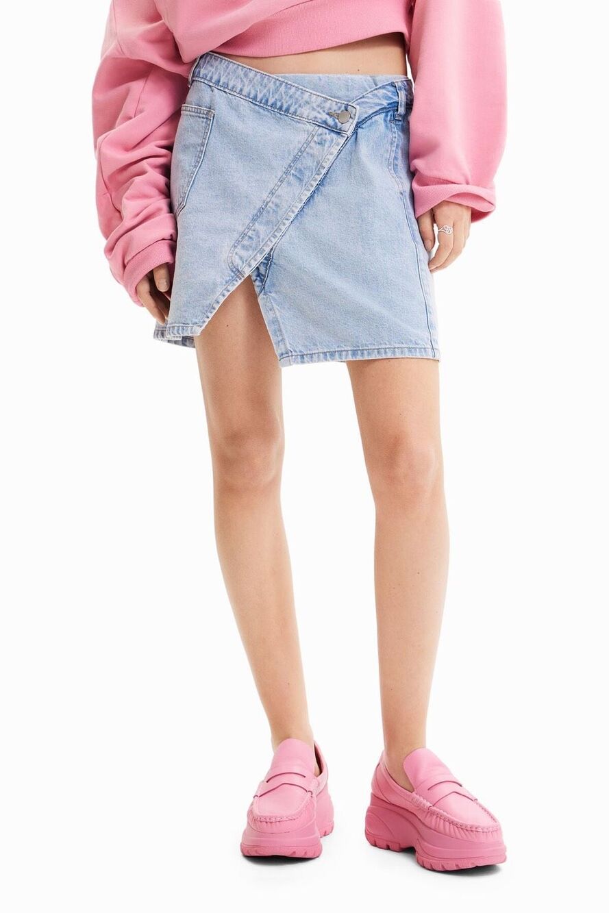 Rare Desigual Maitrepierre Wrap Denim Skirt